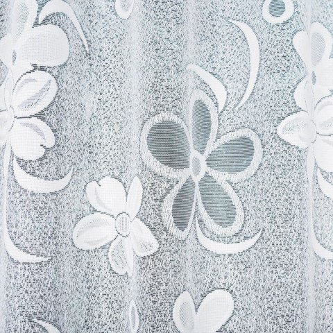 Firanka żakardowa ze wzorem po całości, wysokość 110cm, kolor 001 biały 049885/000/001/000110/1