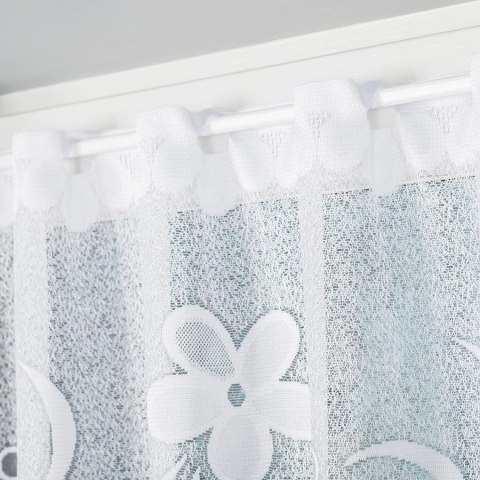 Firanka żakardowa ze wzorem po całości, wysokość 110cm, kolor 001 biały 049885/000/001/000110/1