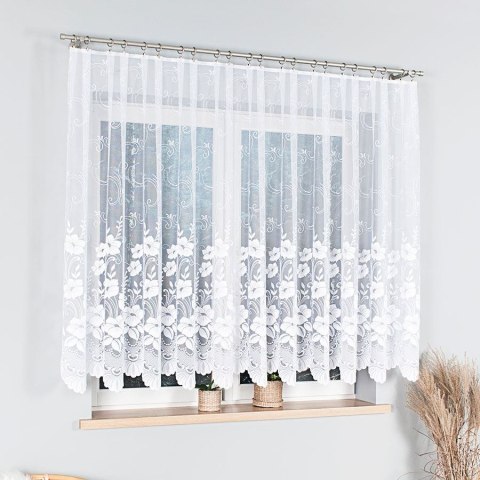 Firanka żakardowa na metry 018041 wysokość 150 cm kolor biały