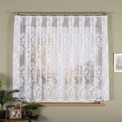 Firanka żakardowa na metry 004713 wysokość 155 cm kolor biały