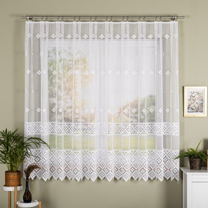 Firanka żakardowa na metry 011450 wysokość 175 cm kolor biały