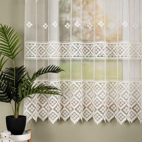 Firanka żakardowa na metry 011450 wysokość 175 cm kolor kremowy