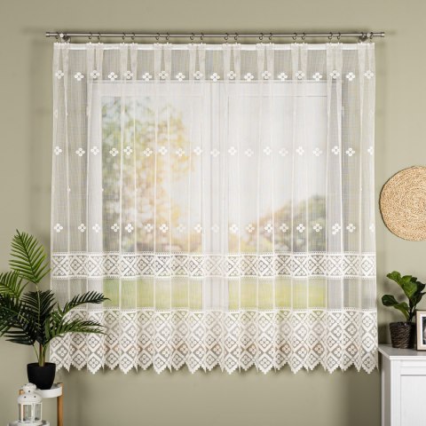 Firanka żakardowa na metry 011450 wysokość 175 cm kolor kremowy