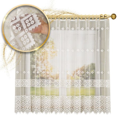 Firanka żakardowa na metry 011450 wysokość 175 cm kolor kremowy