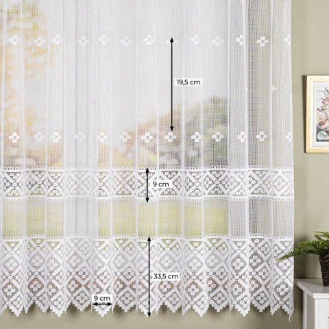 Firanka żakardowa na metry 011450 wysokość 175 cm kolor kremowy