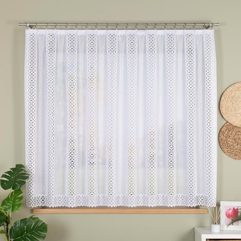 HELENA Firanka żakardowa odpasowana, szerokość 300 x wysokość 160cm, kolor 001 biały S18869/FOP/001/000161/1