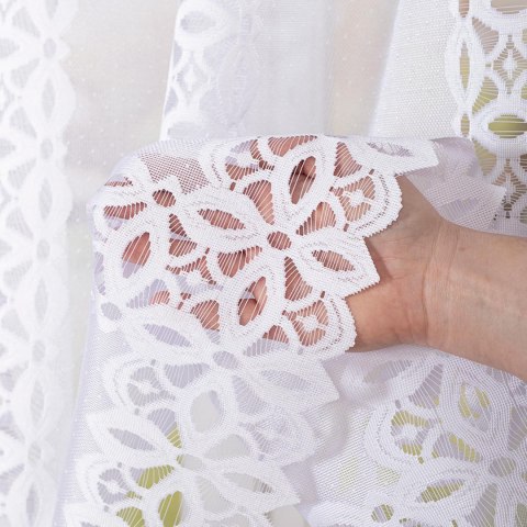 HELENA Firanka żakardowa odpasowana, szerokość 300 x wysokość 160cm, kolor 001 biały S18869/FOP/001/000161/1