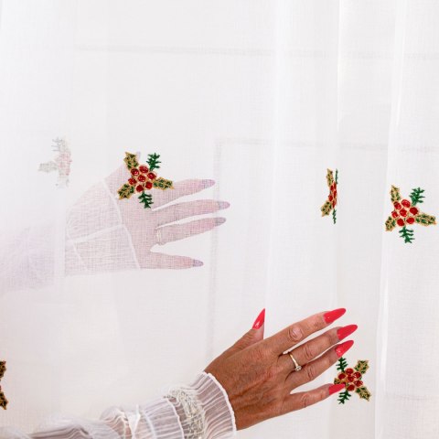 HOLLY Firana gotowa na przelotkach, szerokość 140cm x wysokość 250cm, kolor 001 biały 626629/FGP/001/140250/1