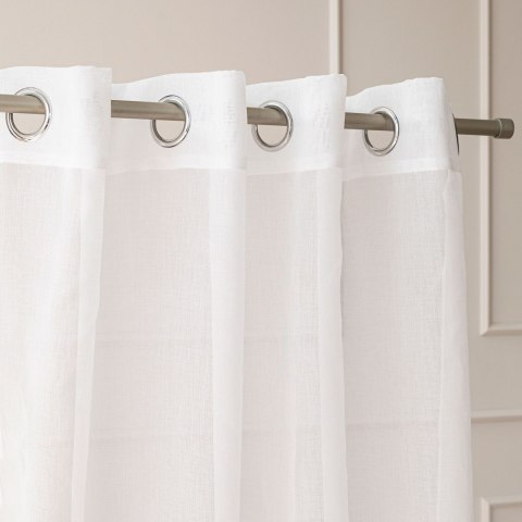 HOLLY Firana gotowa na przelotkach, szerokość 140cm x wysokość 250cm, kolor 001 biały 626629/FGP/001/140250/1