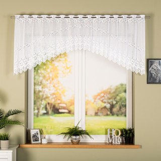 JAGODA Firanka żakardowa gotowa, szerokość 250 x wysokość 80cm, kolor 001 biały 018534/FBL/001/250080/1