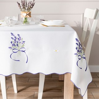 LAWENDOWA POLANA Obrus z haftem, szerokość 140cm x wysokość 240cm, kolor 001 biały 291771/KSP/001/140240/1