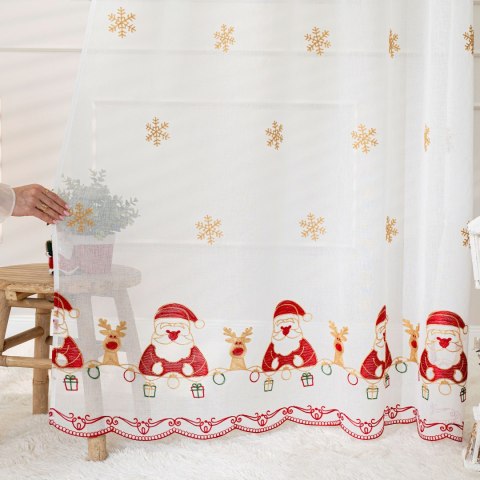 NOELLE Firana gotowa na przelotkach, szerokość 140cm x wysokość 250cm, kolor 001 biały 626622/FGP/001/140250/1