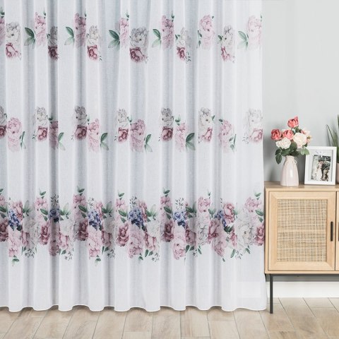 PEONI Firanka z ołowianką DOLLI, wysokość 295cm, kolor 001 różowy F00006/OLO/001/000290/1