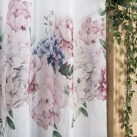 PEONI Firanka z ołowianką DOLLI, wysokość 295cm, kolor 001 różowy F00006/OLO/001/000290/1