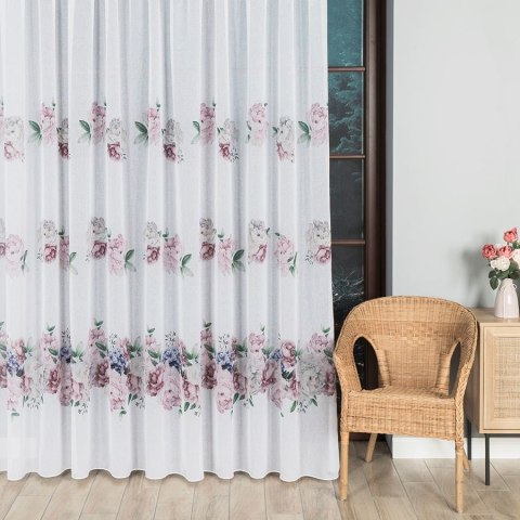 PEONI Firanka z ołowianką DOLLI, wysokość 295cm, kolor 001 różowy F00006/OLO/001/000290/1