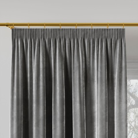 VELVI Zasłona gotowa na taśmie, szerokość 140 x wysokość 160cm, kolor 006 ciemny szary; antracytowy VELVI0/ZGT/006/140160/1