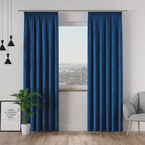 VELVI Zasłona gotowa na taśmie, szerokość 140 x wysokość 160cm, kolor 011 granatowy VELVI0/ZGT/011/140160/1