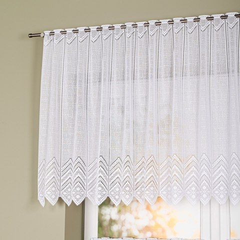 Zazdrostka żakardowa z samym dołem, wysokość 90cm, kolor 001 biały 362870/000/001/000090/1