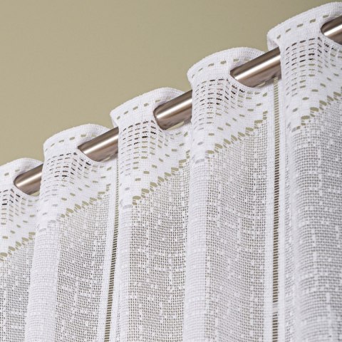 Zazdrostka żakardowa z samym dołem, wysokość 90cm, kolor 001 biały 362870/000/001/000090/1