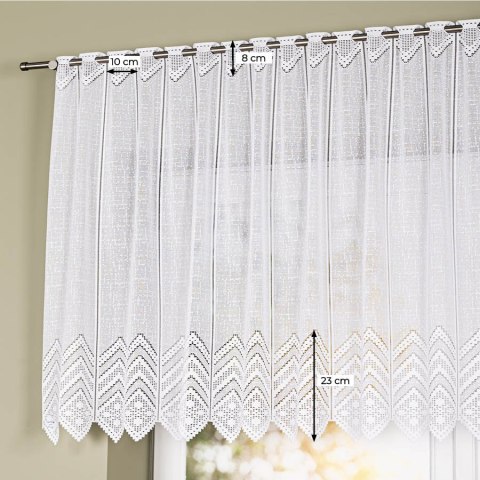 Zazdrostka żakardowa z samym dołem, wysokość 90cm, kolor 001 biały 362870/000/001/000090/1