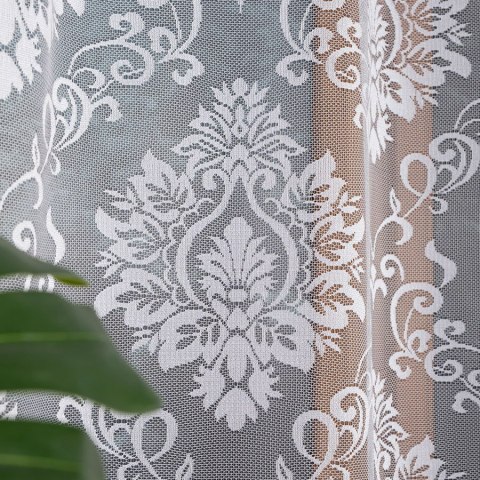 APOLONIA Firanka żakardowa gotowa na prosto, szerokość 140 x wysokość 240cm, kolor 001 biały 022702/FBP/001/140240/1