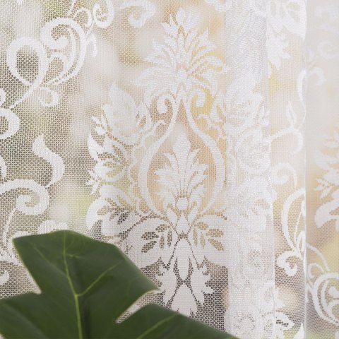 APOLONIA Firanka żakardowa gotowa na prosto, szerokość 140 x wysokość 240cm, kolor 001 biały 022702/FBP/001/140240/1