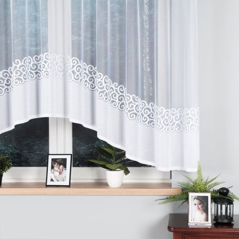 DANIELA Firanka żakardowa gotowa, szerokość 350 x wysokość 155 cm, kolor 001 biały 017788/FBL/001/350155/1