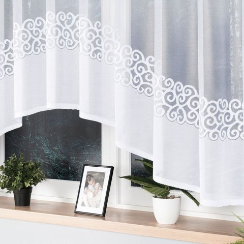 DANIELA Firanka żakardowa gotowa, szerokość 350 x wysokość 155 cm, kolor 001 biały 017788/FBL/001/350155/1