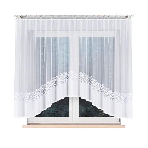 DANIELA Firanka żakardowa gotowa, szerokość 350 x wysokość 155 cm, kolor 001 biały 017788/FBL/001/350155/1