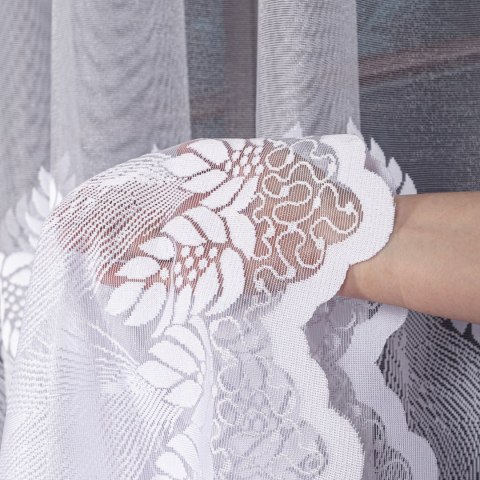 Firanka żakardowa na metry 049365 wysokość 230 cm kolor biały