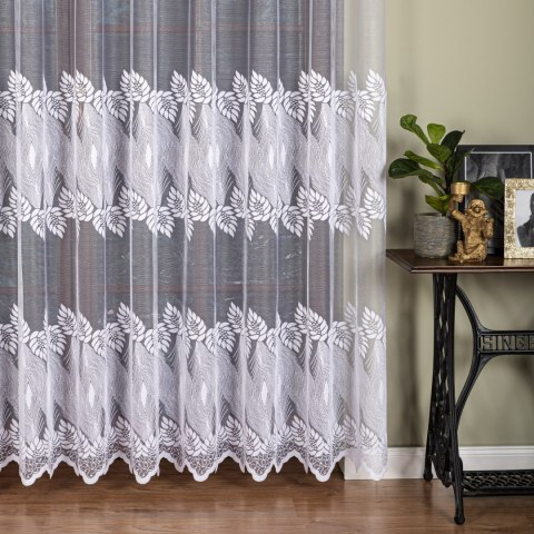 Firanka żakardowa na metry 049365 wysokość 230 cm kolor biały