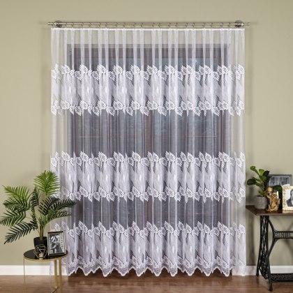 Firanka żakardowa na metry 049365 wysokość 230 cm kolor biały