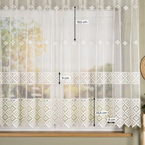 Firanka żakardowa na metry 011450 wysokość 155 cm kolor kremowy