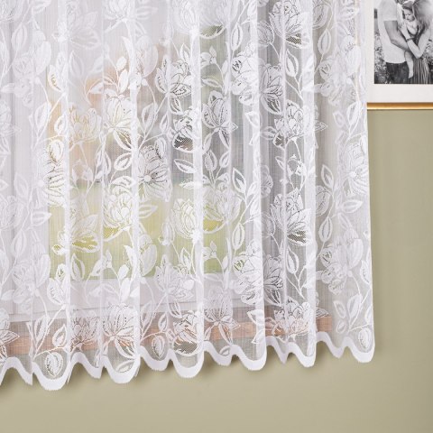 Firanka żakardowa ze wzorem po całości, wysokość 170cm, kolor 001 biały 037800/000/001/000170/1