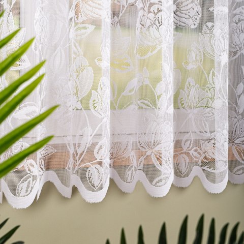 Firanka żakardowa ze wzorem po całości, wysokość 170cm, kolor 001 biały 037800/000/001/000170/1