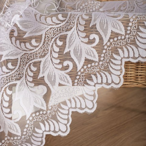 Firanka żakardowa ze wzorem po całości, wysokość 230cm, kolor 001 biały 049348/000/001/000230/1