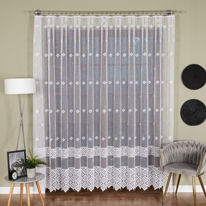 Firanka żakardowa na metry 011450 wysokość 250 cm kolor biały