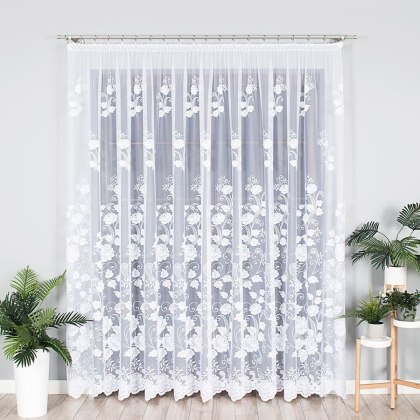 Firanka żakardowa na metry 023006 wysokość 250 cm kolor biały