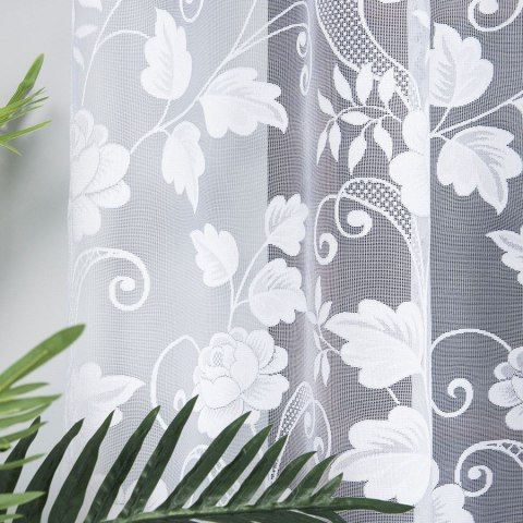 Firanka żakardowa na metry 023006 wysokość 250 cm kolor biały