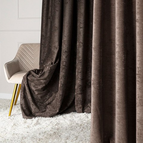 SOFT Zasłona gotowa na przelotkach, szerokość 140cm x wysokość 260cm, kolor 009 ciemny chłodny brązowy TD0035/ZGP/009/140260/1