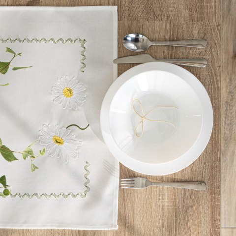 SUMMER Bieżnik z haftem, szerokość 50cm x wysokość 100cm, kolor 001 biały 192037/KSP/L01/050100/1