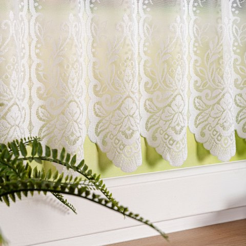 Zazdrostka żakardowa ze wzorem po całości, wysokość 40cm, kolor 001 biały 362770/000/001/000040/1