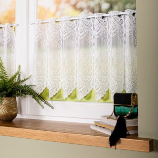 Zazdrostka żakardowa ze wzorem po całości, wysokość 60cm, kolor 001 biały 362770/000/001/000060/1