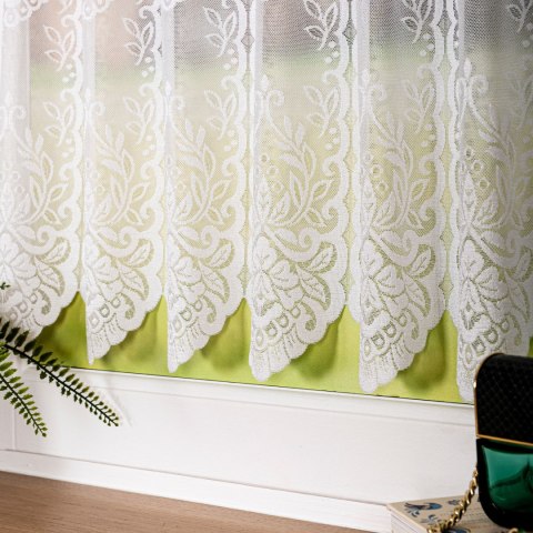 Zazdrostka żakardowa ze wzorem po całości, wysokość 60cm, kolor 001 biały 362770/000/001/000060/1