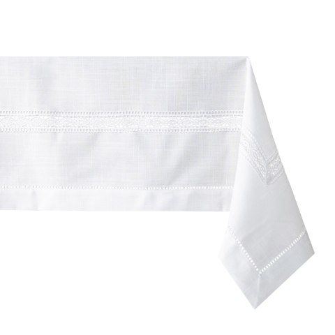 SELVIA Obrus z gipiurą, szerokość 140cm x wysokość 180cm, kolor 001 biały 250200/KSP/L01/140180/1