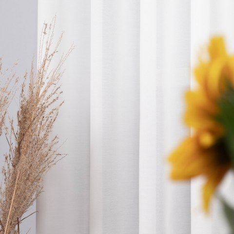 BASIC Zasłona gotowa na przelotkach (srebro chrom), szerokość 145 x wysokość 170cm, kolor 010 biały TD0005/ZGP/010/145171/1