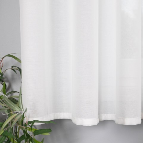 BASIC Zasłona gotowa na przelotkach (srebro chrom), szerokość 145 x wysokość 170cm, kolor 010 biały TD0005/ZGP/010/145171/1