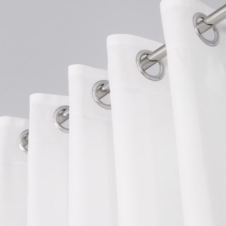 BASIC Zasłona gotowa na przelotkach (srebro chrom), szerokość 145 x wysokość 230cm, kolor 010 biały TD0005/ZGP/010/145231/1