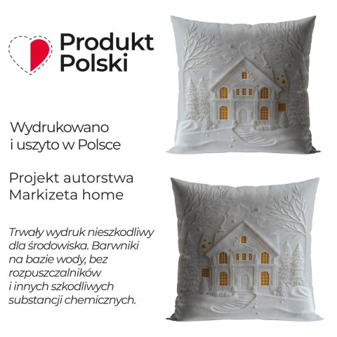 DOMEK Z EFEKTEM 3D Poszewka dekoracyjna VELVET, 40x40cm, kolor 001 szaro biały PBN338/POP/001/040040/1