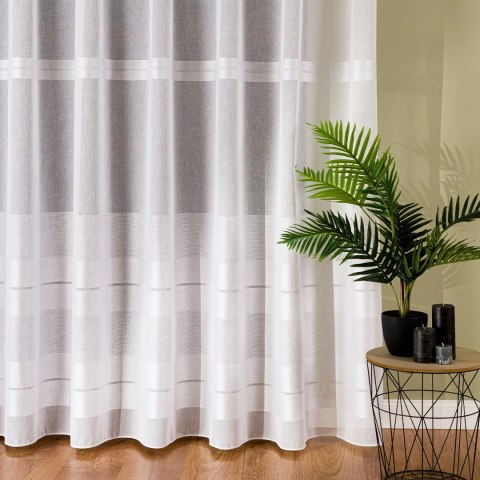 Firanka fantazyjna ze wzorem na samym dole z ołowianką, wysokość 300cm, kolor 001 biały 019355/OLO/001/000300/1